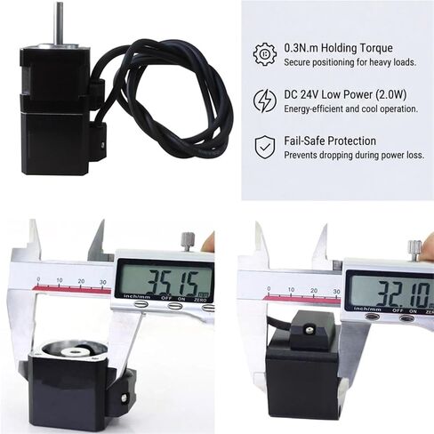 35mm NEMA14 Stepper Motor Power Off Brake DC 24V 0.3N.m | Permanent Magnet Brake, 5mm Shaft Diameter, 35x35mm Square Flange, 2.0W Power in Saudi Arabia