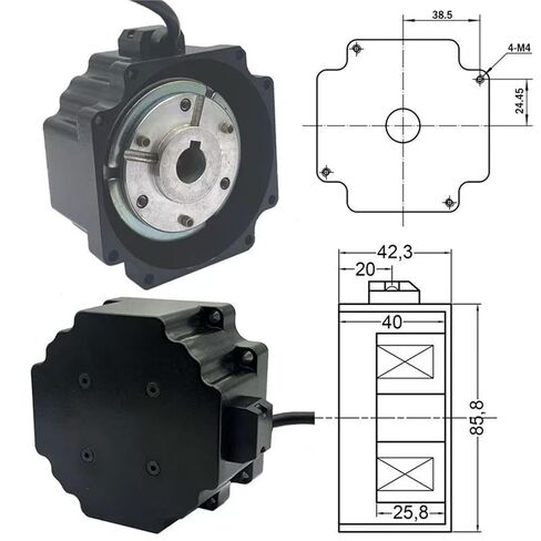 24V DC Permanent Magnet Power Off Brake for NEMA34 Stepper Motor | 14mm keyway shaft, 86x86mm Frame, 4.5N·m Rated Torque in Saudi Arabia