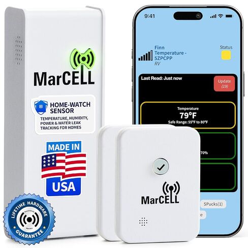MarCELL Cellular Temperature, Humidity & Power Monitor (Verizon) - Made in The USA - RVs, Pet Safety Monitoring, Second Home Monitoring, Greenhouse Monitoring,- 24/7 Monitoring & Instant Alerts in Kuwait