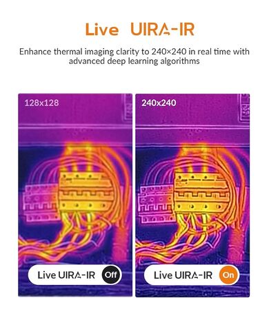 GT16D Dual-Spectrum Thermal Imaging Camera, AI UIRA-Scene Recognition with Thermometer-Mode Precision Detection, UIRA-IR 240×240 Resolution, -4°F~1202°F, < 50 mK, 11h Runtime, 25Hz in Kuwait