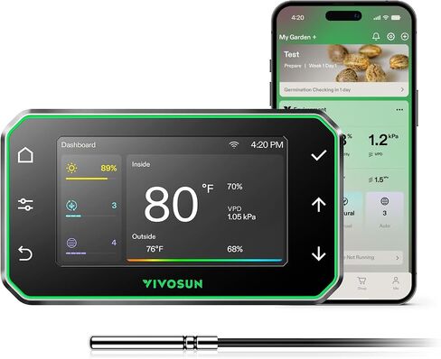 VIVOSUN GrowHub Controller E42A+ for Grow Tent, Smart Environmental WiFi-Controller with Temperature, Humidity, VPD, Timer, Cycle, Schedule Controls, Cooling Ventilation Lighting Programming in Kuwait