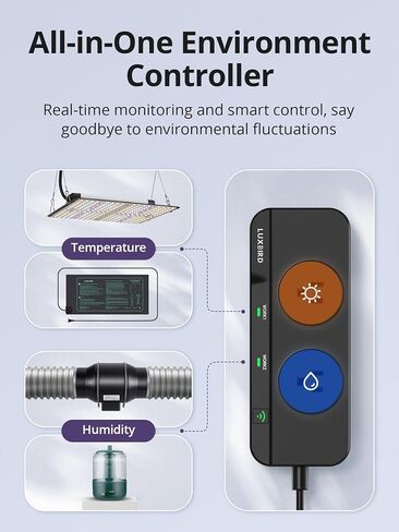 LUXBIRD WiFi Temperature Humidity Controller LTC-318-W with Monitor, App Control for Reptile Terrarium Greenhouse Grow Tent，2-Year Warranty (Black) in Kuwait