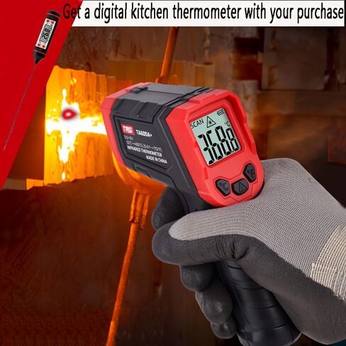 Infrared Thermometer, Digital Laser Temperature Meter -37°F~932°F (-32°C~400°C) IR Temperature Gun (Not for Humans) Ideal for Cooking, Frying, Kitchen, Barbecue, Meat, Sugar, Freezer in Kuwait