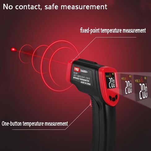 Infrared Thermometer, Digital Laser Temperature Meter -37°F~932°F (-32°C~400°C) IR Temperature Gun (Not for Humans) Ideal for Cooking, Frying, Kitchen, Barbecue, Meat, Sugar, Freezer in Kuwait