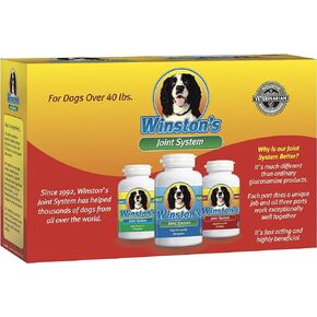 Winston’s Joint System - for Medium Dogs from 40-99 Pounds - 100% Natural Whole Food Supplement for Arthritis, Hip Dysplasia and Joint + Pain Relief - One Month Supply - Since 1992