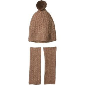 مجموعة هدايا bela.nyc النسائية المصنوعة من مزيج الصوف وقبعة Armwarmer