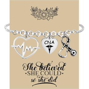 Lywjyb Birdgot CNA Bracelet CNA Certified Nursing Assistant Gift Graduation Gift for CNA Nurse