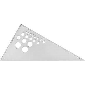 Alumicolor Aluminum 12 Inch Calibrated Drafting Triangle, 30/60/90 Degree