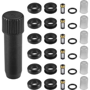 Partuto Fuel Injector Seal O Ring - Car O-Ring Rebuild Repair Kit - for Toyota 3VZE 3.0 NBR Rubber Black - 6 Sets