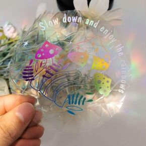 Olicard Window Suncatcher Sticker Indoor Rainbow Prism Window Film Bedroom Decoration, Anti Collision Window Decals for Bird Strikes, Sun Catchers Window Decals, Window Rainbow Maker for Home Decor