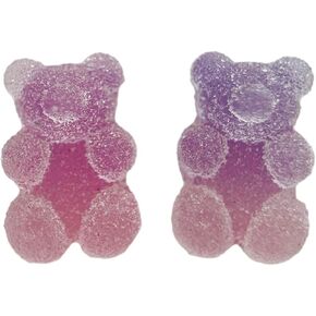 Hypoallergenic Sugar Gummy Bear Stud Earrings on Plastic Posts, Metal Free (Blue) in Saudi Arabia