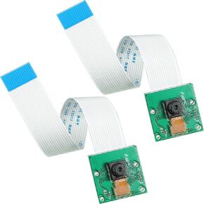 BBTO 2 Pieces 5 Megapixels 1080p Sensor OV5647 Mini Camera Module with 6 Inch 15 Pin Ribbon Cable Compatible with Raspberry Pi Model A B B+, Pi 2 and Raspberry Pi 3, 3 B+, Pi 4