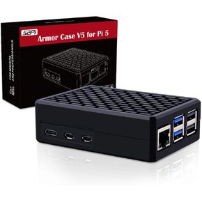 GeeekPi Aluminum Case for Raspberry Pi 5, Pi 5 Armor Case with Cooling Column and Thermal Pads for Raspberry Pi 5 4GB/8GB