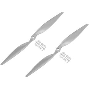 MECCANIXITY 2Pcs 14x7 Inch Propeller RC Propellers 2-Vane Blades Props Gray with Adapter Rings for RC Airplane Aircraft Prop Replacement