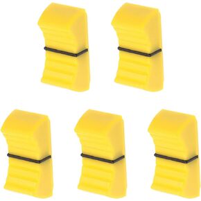 Rebower Potentiometer Mixer Fader Cap Flat Button, [for 4x1.8mm Shaft Switch Cover] - Plastic/Yellow/ 5Pcs