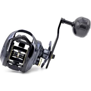 Bahamut 400 Baitcaster Reels، سعة كبيرة للقفز، 10+1 محامل من الفولاذ المقاوم للصدأ، سحب 35 رطل، مقبض طاقة طويل 4.5 بوصة، إطار من ألياف الكربون وأغطية جانبية، بكرة صيد الطعم