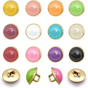 120 Pcs 10mm Pearl Buttons Half Resin Dome Cap with Metal Shank Single Hole Decorative for Crafting Sewing Scarpbooking Scarf and Clothes (12 Colors)