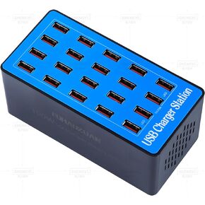 محطة شحن لأجهزة متعددة، محطة شحن USB بقوة 100 وات و20 منفذًا، محطة شحن لأجهزة متعددة من Apple، متوافقة مع مختلف العلامات التجارية للهواتف المحمولة