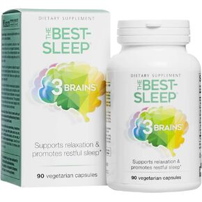 3 Brains by Natural Factors, The Best-Sleep, Natural Sleep Aid to Support Relaxation & Restful Sleep, Vegan, 90 Capsules (45 Servings)