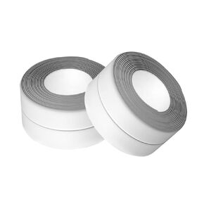 2PC White Caulk Tape for Bath and Kitchen, Peel and Stick Caulk Strips for Bathroom Waterproof, Toilet Caulk Strips Self Adhesive Toilet Tape for Bottom of Toilet, Caulking Tape for Bathtub