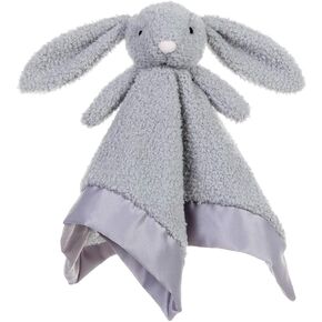 Apricot Lamb Stuffed Animals Gray Bunny Rabbit Security Blanket Infant Snuggler Plush Baby Lovey(Gray Bunny, 13 Inches)