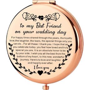 to My Best Friend on Your Wedding Day Gifts for Bride Best Friend to Bride Makeup Mirror Wedding Gift for Bride (BestFriendtoBrideMirror)