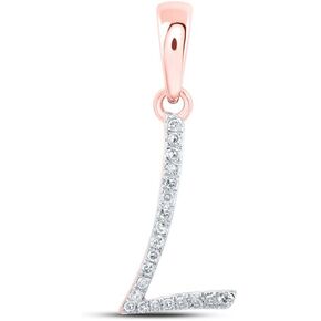 Jewels By Lux 10K Rose Or Yellow Or White Gold Womens Round Diamond Initial Letter Pendant
