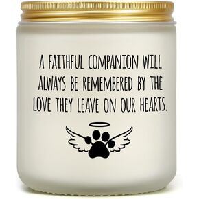 Pet Memorial Gifts, Loss of Dog Sympathy Gift, Cat Memorial Candle, Pets Loss Bereavement Gift, Dog Death Remembrance Gift in Memory of Dog, Grieving Passing Away Condolence Present for Friends Family