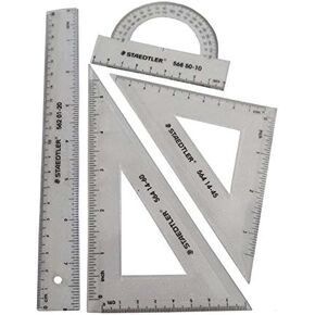 Staedtler Ruler Combo 4 Pieces Drawing Set (Clear)