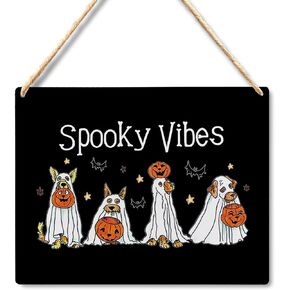 Wall Pediments Halloween Signs,Halloween Dog Decor,Soopky Vibes Sign,Soopky Vibes Wall Art,Halloween Dog Sign Wall Art,Funny Halloween Decorations,10x8 Inches