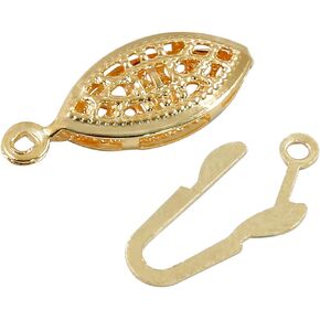 Coufce 40pcs Pearl Necklace Clasps for Jewelry Making, Fish Hook Clasp for Necklace Bracelet Closures, Oval Jewelry Slide Clasps for Bracelets and Necklaces