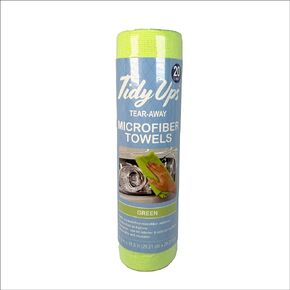 TidyUps Microfiber Towel Roll, Soft Lint-Free Cleaning Cloth, Tear Away Design, Perfect for Kitchens, Bathrooms, Floors and Car Detailing, Washable and Reusable, 3 Rolls of 20 Towels (Blue)