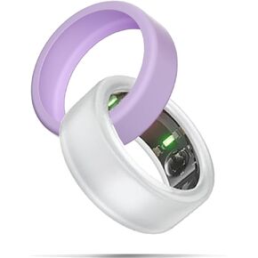 GudCoaks Ring Cover Protector for Oura Ring Gen 3, Silicone Elastic Case [Anti-Scratch] for Oura Ring Working Out Gym Protection,Smart Ring Not Included (Purple/Transparent)（S for 6/7/8/9/10