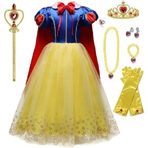 Yellow Princess Dresses for Girls Costumes Cape for Toddlers Accessories Party Birthday