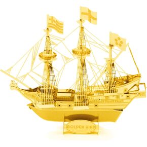 Metal Earth Golden Hind Ship Golden Version 3D Metal Model Kit Fascinations