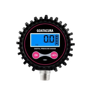0-200psi Digital Air Pressure Gauge, 2-1/2" Dial Size, 1/4'' NPT Bottom Connector, 1% High Accuracy, with Rubber Protector, for Measuring Tire Pressure