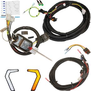 MCSADVENTURES plug and play turn signal kit for Polaris General with front fang lights (No Horn, Rocker Switch (blue))