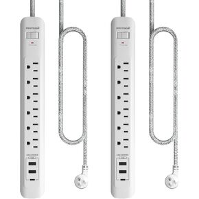 Oviitech USB C Power Strip, Power Strip with USB,3 Outlets and 2 USB Ports(1 USB C,1 USB A),with 6 Foot Heavy Duty Extension Power Cord,Straight Plug,for Home, Office, Travel and Dorm Room,White. in Saudi Arabia