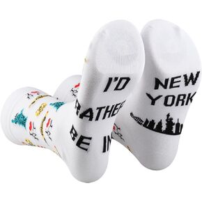 PXTIDY 2 Pairs New York City Sock Nyc Souvenir Gift New York Girl Trip Gift i Love New York Socks Souvenir Socks From Nyc