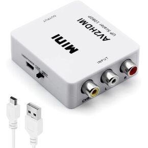 RCA to HDMI Converter, AV to HDMI 1080P Composite CVBS AV to HDMI Video Audio Converter Adapter for PAL/NTSC for PC Laptop Xbox PS4 PS3 TV STB VHS VCR Camera DVD