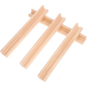 4pcs Interior Accessories Domino Trays Decked Accessories Domino Tiles Holder Wooden Domino Holders Dominoes Trays Wooden Alphabet Bases DIY Wooden Ornaments Wooden Holder Bracket