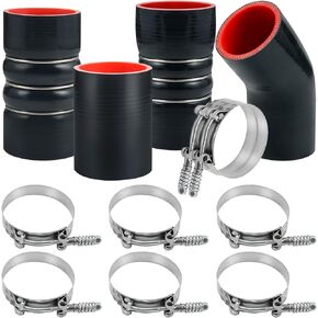 Hose Boot Kit, Heavy Duty Silicone Intercooler Boot Kit Compatible with 2003-2007 Ford F250 F350 6.0L Diesel