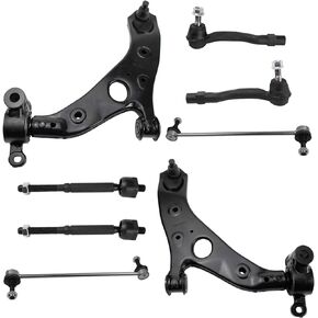 TRQ Front Control Arm Ball Joint Sway Bar Link Tie Rod Steering Suspension Kit 8pc for 2014-2017 Mazda 6