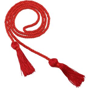 Double Graduation Honor Cord with Tassel 68" Long for Bachelor Gown Master Doctoral (Red)