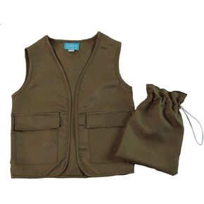 Boys Vest & Toy Bag Set Size 5-8 Years (Khaki Olive - Polyester)