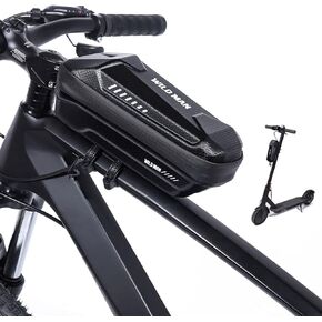 WILD MAN Quick Release 1L Hard Shell Waterproof Scooter Storage Bag Bike Handle Bar Bag for Kick Scooters Folding Bike Road Mountain Bicycle