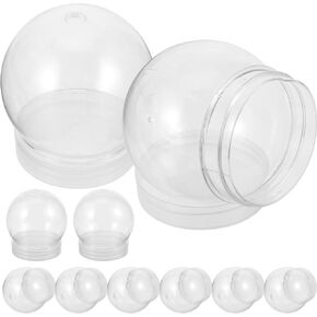 10PCS Plastic Snow Globe Water Globe 4 Inch DIY Clear Snow Globe with Screw Off Cap Gifts Snow Globe Kit for Christmas DIY Crafts Home Decoration