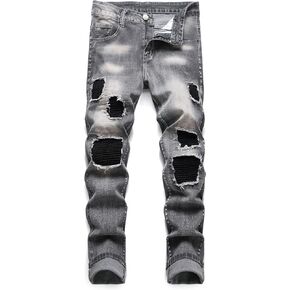 Jeans for Men Stretch Slim Fit Denim Comfort Flex Waist Colored Pants Strechy Regular Fit Tapered Leg in Kuwait