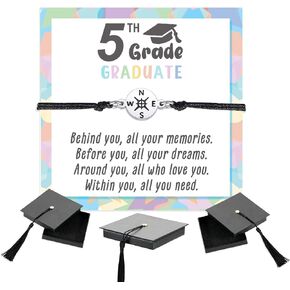 SAM & LORI 2024 Unique Graduation Gifts for Kids-Graduation Cap Box-Adjustable Bracelet for Preschool Kindertargen 5th Grade Grads