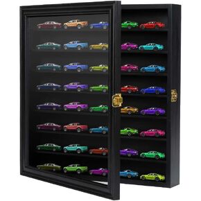 1/64 Scale Model Car Display Case - Wall-Mounted Diecast Display Case Storage Cabinet Shelf for Hot Wheels Car & Mini Toys